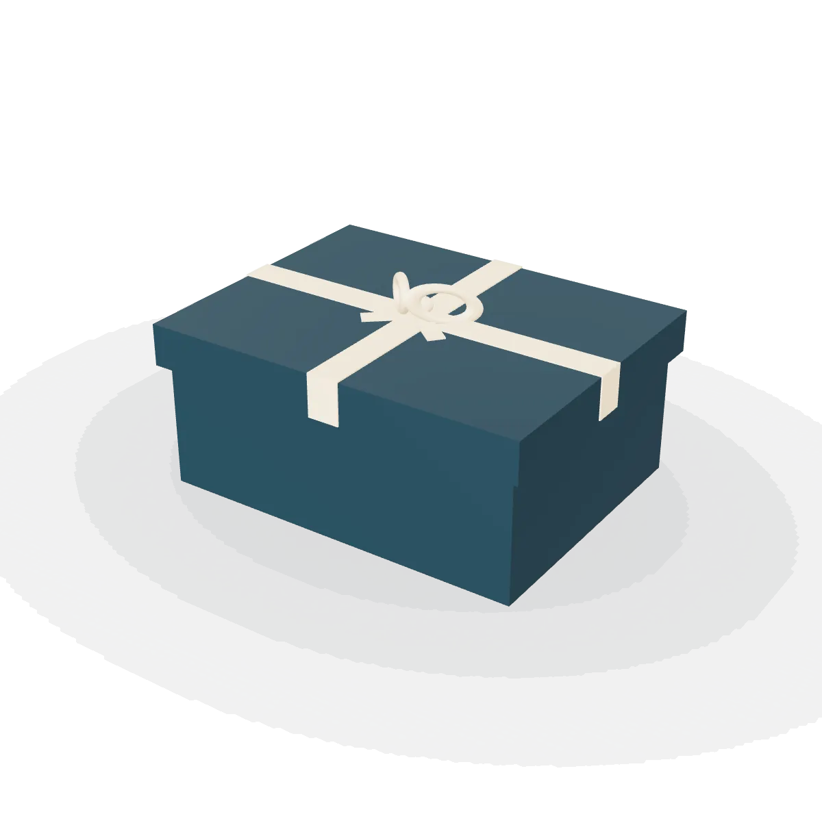 The Steep Set: a dark teal gift box tied with a sand ribbon